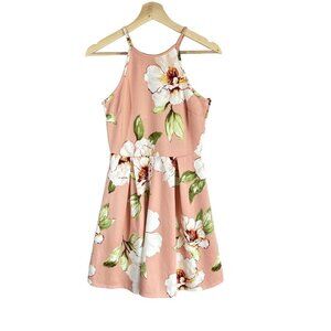 Monteau Floral Spaghetti Strap Flare Dress Size Small NWT